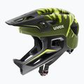 Kinder-Fahrradhelm UVEX React Fullface Jr dark olive matt