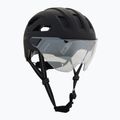 Fahrradhelm UVEX Stride Visor black matt/lite mirror silver