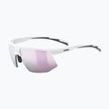 Sonnenbrille UVEX Aerios Small white matt/mirror rose