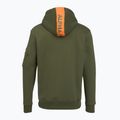 Herren Alpha Industries Red Stripe Hoodie dunkelgrün 2
