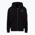 Herren Alpha Industries Back Print Zip Sweatshirt schwarz