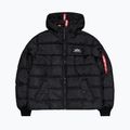 Herren Alpha Industries Kapuzenpuffer Faux Down Jacke schwarz 8