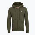 Herren Alpha Industries Basic Zip SL Sweatshirt dunkel oliv