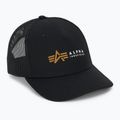 Herren Alpha Industries Label Trucker Baseballmütze schwarz