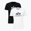 Alpha Industries Herren Basic T Shirt 2 Stück schwarz/weiß