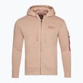 Herren Alpha Industries Back Print Zip Sweatshirt staubige Koralle