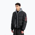 Herren Steppjacke Alpha Industries MA-1 Logo Puffer Bomber black
