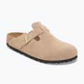 Badelatschen BIRKENSTOCK Boston Suede Leather sandcastle