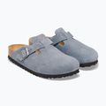 Badelatschen BIRKENSTOCK Boston Suede Leather stone blue 3