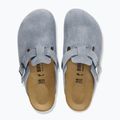 Badelatschen BIRKENSTOCK Boston Suede Leather stone blue 4