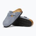 Badelatschen BIRKENSTOCK Boston Suede Leather stone blue 5