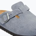 Badelatschen BIRKENSTOCK Boston Suede Leather stone blue 6