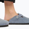Badelatschen BIRKENSTOCK Boston Suede Leather stone blue 7