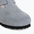 Badelatschen BIRKENSTOCK Boston Suede Leather stone blue 7