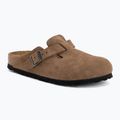 Badelatschen BIRKENSTOCK Boston Suede Leather dark tea