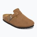 Badelatschen BIRKENSTOCK Boston Suede Leather dark tea