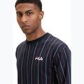 Herren Hoodie Sweatshirt FILA Lobito Pinstriped Crew black iris/two color stiped 4