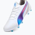 PUMA King Ultimate FG/AG Fußballschuhe puma weiß/bluemazing/flat light grey/sunset glow 12