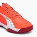 PUMA Accelerate Jr Kinder-Handballschuhe leuchtend rot/weiß/dunkelkarminrot/schwarz 7