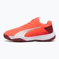 PUMA Accelerate Jr Kinder-Handballschuhe leuchtend rot/weiß/dunkelkarminrot/schwarz 9