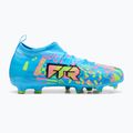 Kinder-Fußballschuhe PUMA Future 9 Match Advanced Level FG/AG Jr puma white/blue glimmer/pink glimmer/yellow alert 2