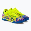 PUMA Future Match Energy TT + Mid Jr Kinder Fußballschuhe Ultra Blau/Gelb Alert/Leuchtend Pink 4