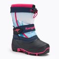 Kinderschneestiefel KangaROOS Kanga-Bean IV dk navy/ daisy pink