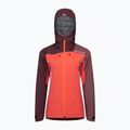 Damen ORTOVOX Westalpen 3L Hellorange und kastanienbraune Regenjacke 7021200018