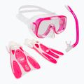 TUSA Tauchset Maske + Schnorchel + Schwimmflossen rosa UP-0201