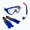 Speedo Glide Schnorchel Flosse Maske + Flossen + Schnorchel Set blau 8-1659552