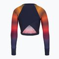 Speedo Damen Schwimmen Langarm Platzierung Wrap Back Top blau/orange 2