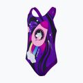 Speedo Digital Placement Kinder Badeanzug einteilig lila und schwarz 4