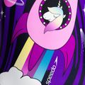 Speedo Digital Placement Kinder Badeanzug einteilig lila und schwarz 3