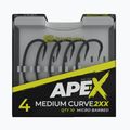 Ridge Monkey Ape-X Medium Curve 2XX Barbed grau RMT256 Haken 2
