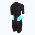 Triathlon-Anzug Damen ZONE3 Activate SS Full Zip Trisuit black/turquoise 3