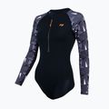 Einteiliger Damen-Badeanzug ZONE3 OWS Renew schwarz/grau