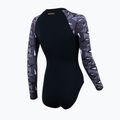 Einteiliger Damen-Badeanzug ZONE3 OWS Renew schwarz/grau 2