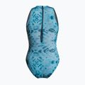 Damen-Einteiler Badeanzug ZONE3 High Neck Costume teal tie dye 2