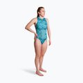Damen-Einteiler Badeanzug ZONE3 High Neck Costume teal tie dye 6