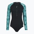 Damen-Einteiler Badeanzug ZONE3 Long Sleeve teal tie dye