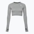 Damen Trainings-Langarmshirt Gymshark Vital Seamless Crop Top hellgrau 5