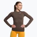 Damen Trainings-Langarmshirt Gymshark Vital Seamless Top braun/weiß