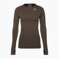 Damen Trainings-Langarmshirt Gymshark Vital Seamless Top braun/weiß 6