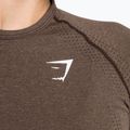 Damen Trainings-Langarmshirt Gymshark Vital Seamless Top braun/weiß 5