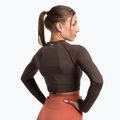 Damen Workout Langarm Top Gymshark Vital Seamless Crop Top penny brown marl 3