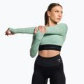 Women's Gymshark Vision Crop Top Langarm-Trainingsoberteil grün/schwarz