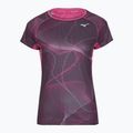 Damen Laufshirt Mizuno Aero Tee gape Wein