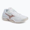 Damen-Handballschuhe Mizuno Wave Stealth V weiß/rose/schneeweiß