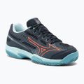 Kinder-Tennisschuhe Mizuno Exceed Star CC kollegial blau/soleil/tanager/türkis
