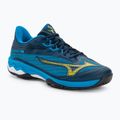 Herren-Tennisschuhe Mizuno Wave Exceed Light 2 AC Kleid blauen / bolt2 neon / clolsonne